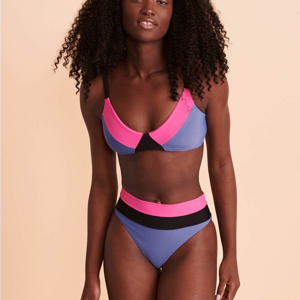 Vibrant Pink and Blue Women's Bikini Set